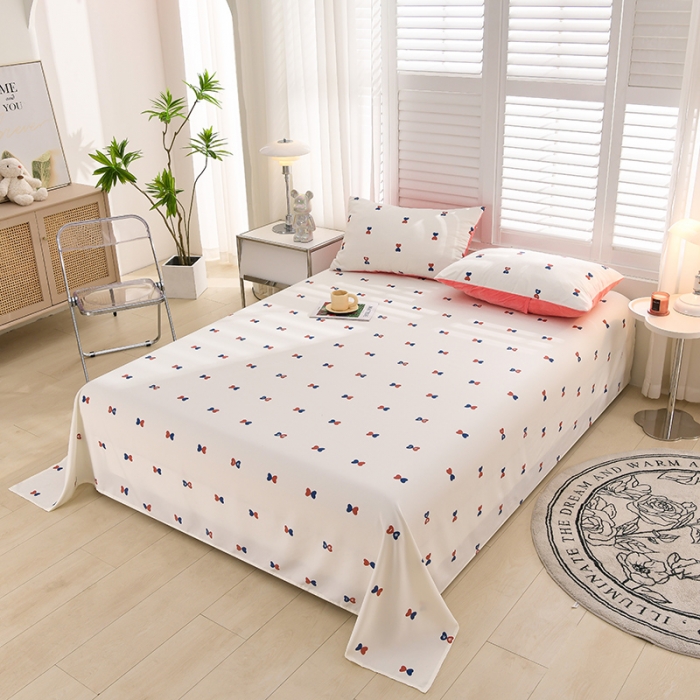 91家纺网 家纺一手货源 找家纺 圣楚 2024新款小竺棉床单 爱的告白