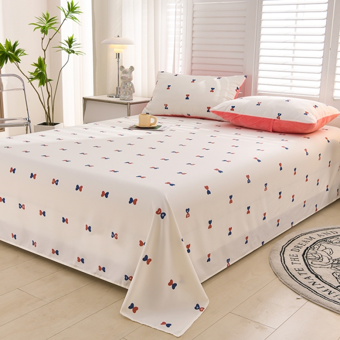 91家纺网 家纺一手货源 找家纺 圣楚 2024新款小竺棉床单 爱的告白