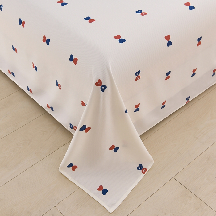 91家纺网 家纺一手货源 找家纺 圣楚 2024新款小竺棉床单 爱的告白