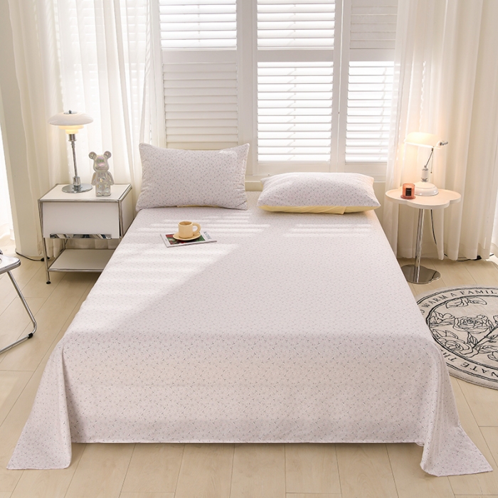 91家纺网 家纺一手货源 找家纺 圣楚 2024新款小竺棉床单 小睡棉灰