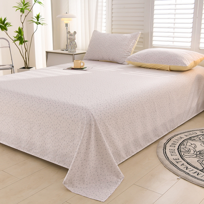 91家纺网 家纺一手货源 找家纺 圣楚 2024新款小竺棉床单 小睡棉灰