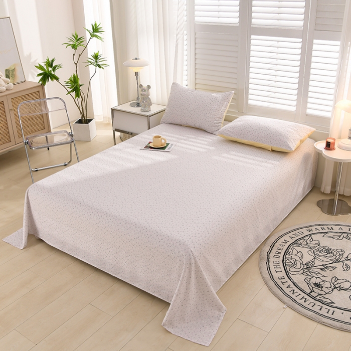 91家纺网 家纺一手货源 找家纺 圣楚 2024新款小竺棉床单 小睡棉灰