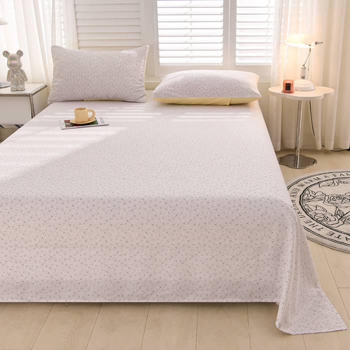 91家纺网 家纺一手货源 找家纺 圣楚 2024新款小竺棉床单 小睡棉灰