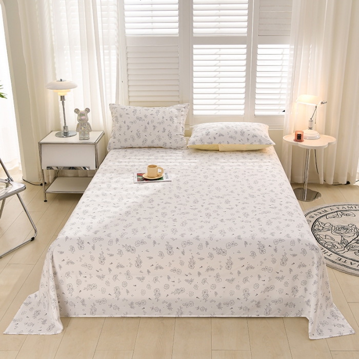 91家纺网 家纺一手货源 找家纺 圣楚 2024新款小竺棉床单 馨香雅致