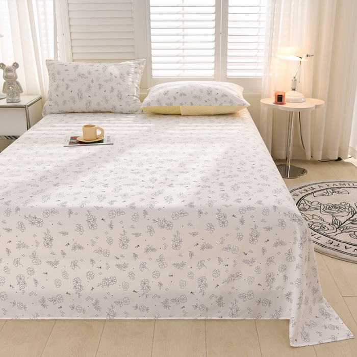 91家纺网 家纺一手货源 找家纺 圣楚 2024新款小竺棉床单 馨香雅致