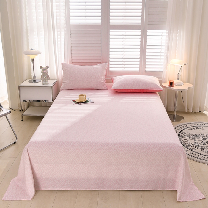 91家纺网 家纺一手货源 找家纺 圣楚 2024新款小竺棉床单 樱花点点