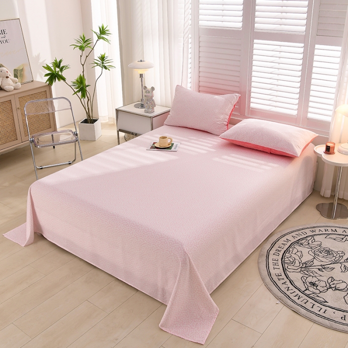 91家纺网 家纺一手货源 找家纺 圣楚 2024新款小竺棉床单 樱花点点