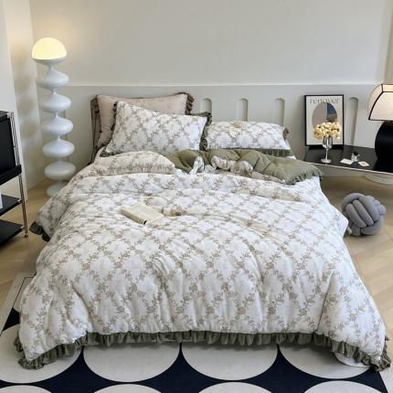 91家纺网 家纺一手货源 找家纺 （总）安莱生活 2023秋冬新品有氧双层纱法式一体蚕丝被抗菌被