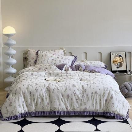 91家纺网 家纺一手货源 找家纺 （总）安莱生活 2023秋冬新品有氧双层纱法式一体蚕丝被抗菌被