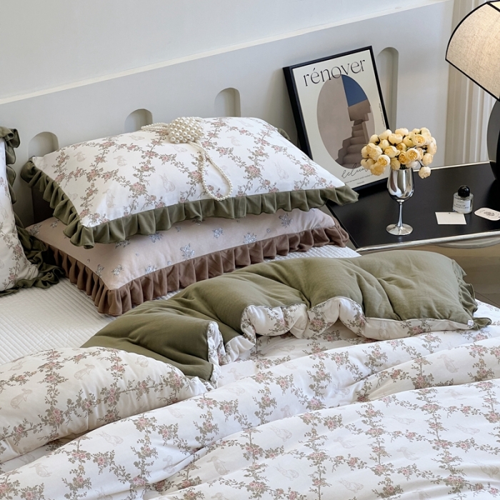 91家纺网 家纺一手货源 找家纺 （总）安莱生活 2023秋冬新品有氧双层纱法式一体蚕丝被抗菌被