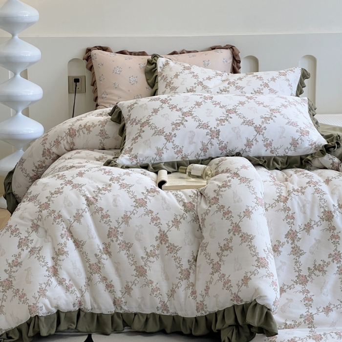 91家纺网 家纺一手货源 找家纺 （总）安莱生活 2023秋冬新品有氧双层纱法式一体蚕丝被抗菌被