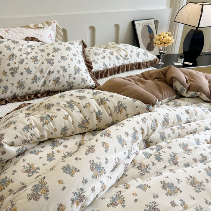 91家纺网 家纺一手货源 找家纺 安莱生活 2023秋冬新品有氧双层纱法式一体蚕丝被抗菌被 南法假日