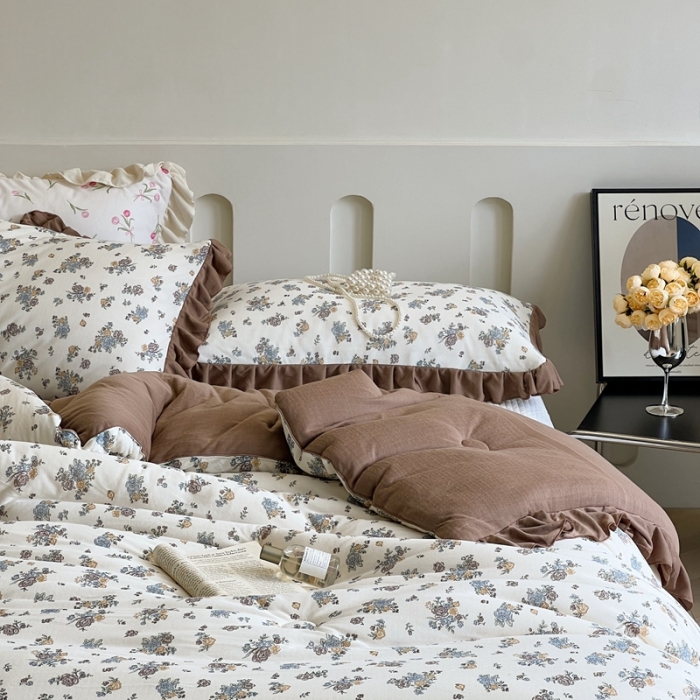 91家纺网 家纺一手货源 找家纺 安莱生活 2023秋冬新品有氧双层纱法式一体蚕丝被抗菌被 南法假日