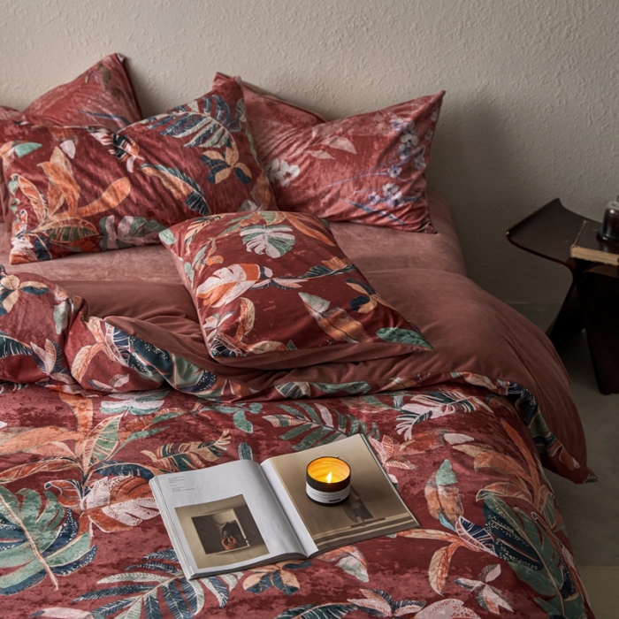 91家纺网 家纺一手货源 找家纺 安莱生活 2023秋冬新品数码印花绒四件套 花鸟表