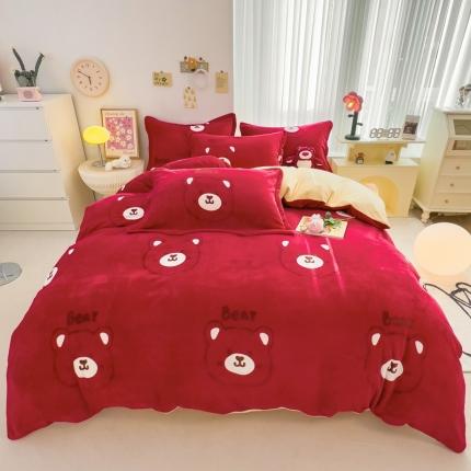 91家纺网 家纺一手货源 找家纺 （总）全季家居 2023新款小清新A类高克重加厚印花牛奶绒被套单件