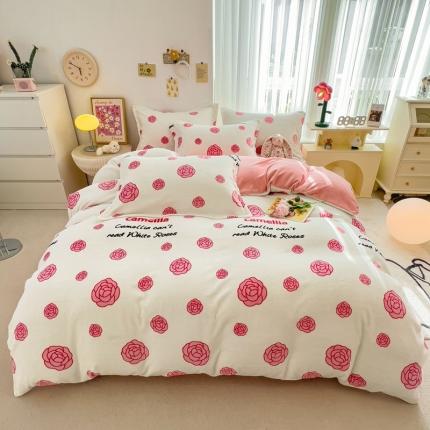 91家纺网 家纺一手货源 找家纺 （总）全季家居 2023新款小清新A类高克重加厚印花牛奶绒被套单件