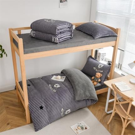 91家纺网 家纺一手货源 找家纺 （总）宅部落 2023新款牛奶绒学生宿舍三件套