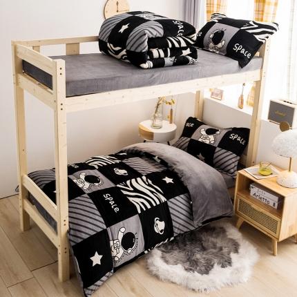 91家纺网 家纺一手货源 找家纺 （总）宅部落 2023新款牛奶绒学生宿舍三件套