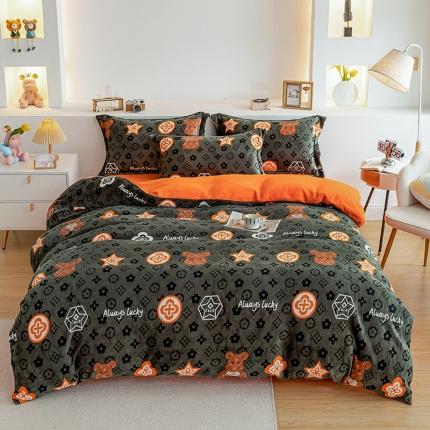 91家纺网 家纺一手货源 找家纺 （总）宅部落2023新款牛奶绒四件套法莱绒三件套单被套