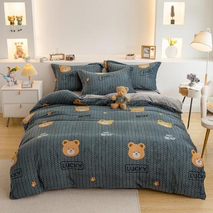 91家纺网 家纺一手货源 找家纺 （总）宅部落2023新款牛奶绒四件套法莱绒三件套单被套