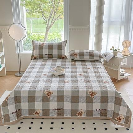 91家纺网 家纺一手货源 找家纺 总胜权40支A类全棉夹棉绗缝13372简约款印花多功能床盖夏被四季通用