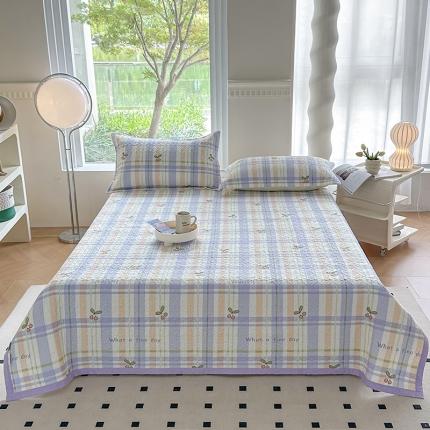 91家纺网 家纺一手货源 找家纺 总胜权40支A类全棉夹棉绗缝13372简约款印花多功能床盖夏被四季通用