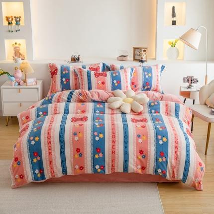 91家纺网 家纺一手货源 找家纺 （总）宅部落2023新款牛奶绒四件套法莱绒三件套单被套