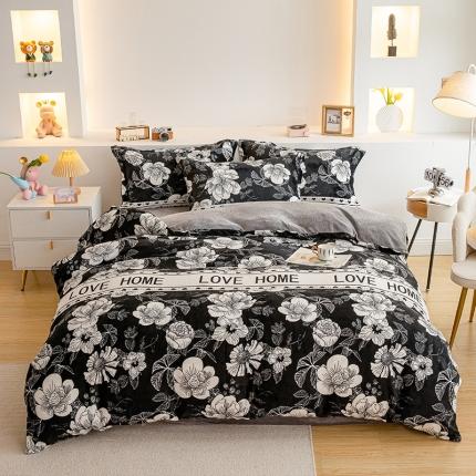 91家纺网 家纺一手货源 找家纺 （总）宅部落2023新款牛奶绒四件套法莱绒三件套单被套