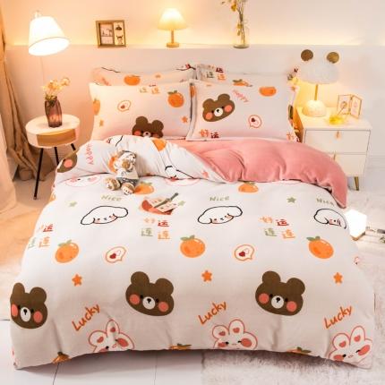 91家纺网 家纺一手货源 找家纺 （总）宅部落2023新款牛奶绒四件套法莱绒三件套单被套