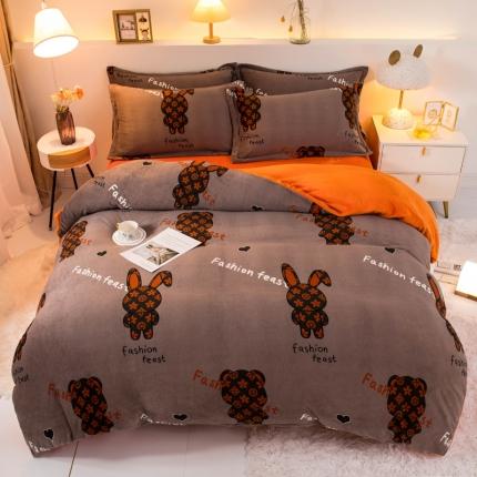 91家纺网 家纺一手货源 找家纺 （总）宅部落2023新款牛奶绒四件套法莱绒三件套单被套