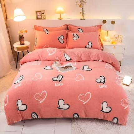 91家纺网 家纺一手货源 找家纺 （总）宅部落2023新款牛奶绒四件套法莱绒三件套单被套