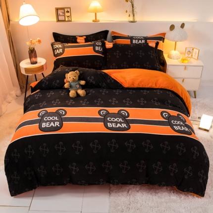 91家纺网 家纺一手货源 找家纺 （总）宅部落2023新款牛奶绒四件套法莱绒三件套单被套