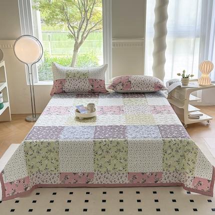 91家纺网 家纺一手货源 找家纺 全棉夹棉绗缝13372简约款印花多功能床盖夏被凉席四季通用 幽兰情丝