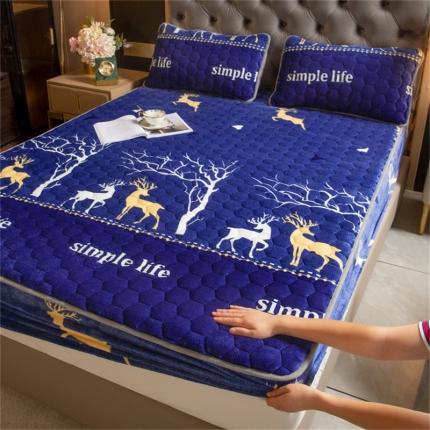 91家纺网 家纺一手货源 找家纺 总牛奶绒抗静电夹棉床笠床罩床单床盖床护垫套宿舍三件套