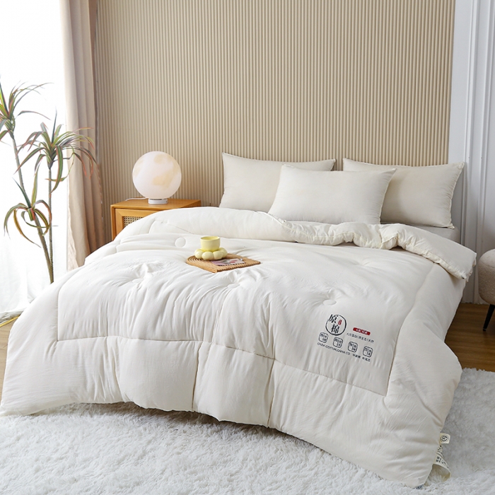 91家纺网 家纺一手货源 找家纺 中国龙 2023款A类母婴级日式原棉无染大豆被冬被被子被芯 米黄