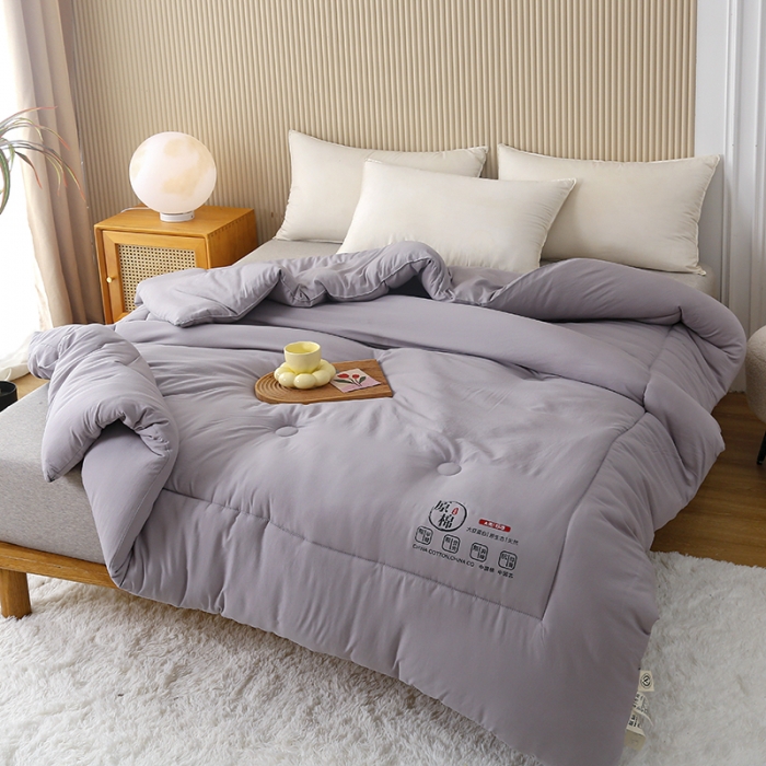 91家纺网 家纺一手货源 找家纺 中国龙 2023款A类母婴级日式原棉无染大豆被冬被被子被芯 灰色