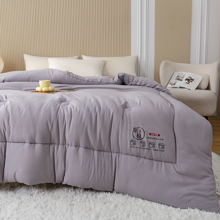 91家纺网 家纺一手货源 找家纺 中国龙 2023款A类母婴级日式原棉无染大豆被冬被被子被芯 灰色