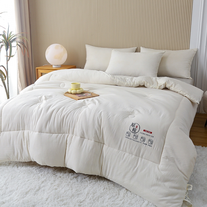 91家纺网 家纺一手货源 找家纺 中国龙 2023款A类母婴级日式原棉无染大豆被冬被被子被芯 米黄