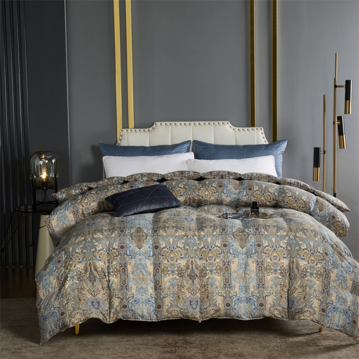 91家纺网 家纺一手货源 找家纺 （总）俏企鹅 2025新款摩纳哥超柔软锦绒糯绵印花95鹅绒被