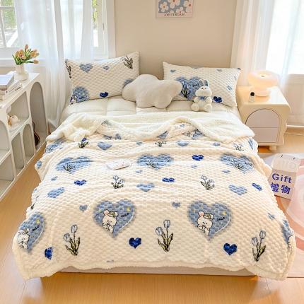91家纺网 家纺一手货源 找家纺 （总）网客 豆豆绒印花被套毯