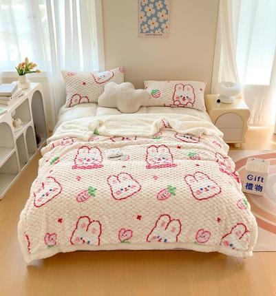 91家纺网 家纺一手货源 找家纺 （总）网客 豆豆绒印花被套毯