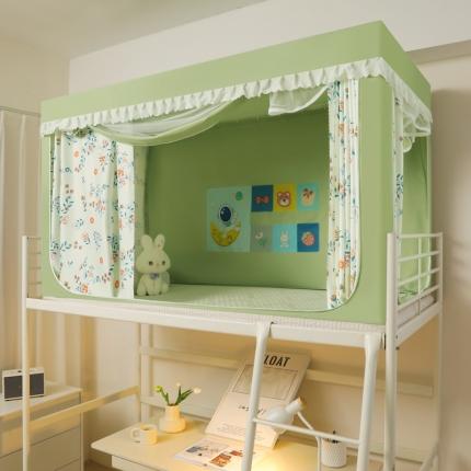 91家纺网 家纺一手货源 找家纺 （总）迷仙巢 2023新款99％加厚遮光布涂银强遮光三开门学生蚊帐