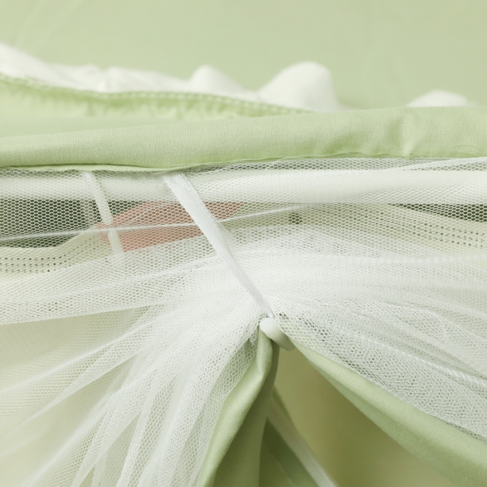 91家纺网 家纺一手货源 找家纺 迷仙巢 2023新款99％加厚遮光布涂银强遮光三开门学生蚊帐 波点熊