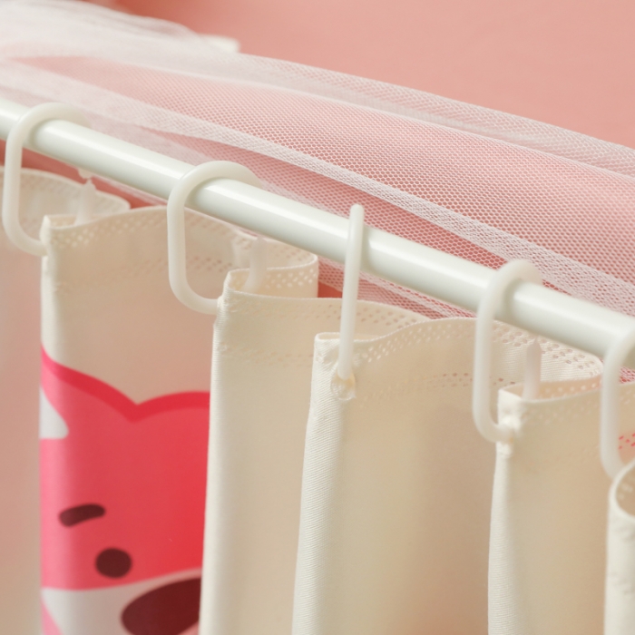 91家纺网 家纺一手货源 找家纺 迷仙巢 2023新款99％加厚遮光布涂银强遮光三开门学生蚊帐 可爱熊