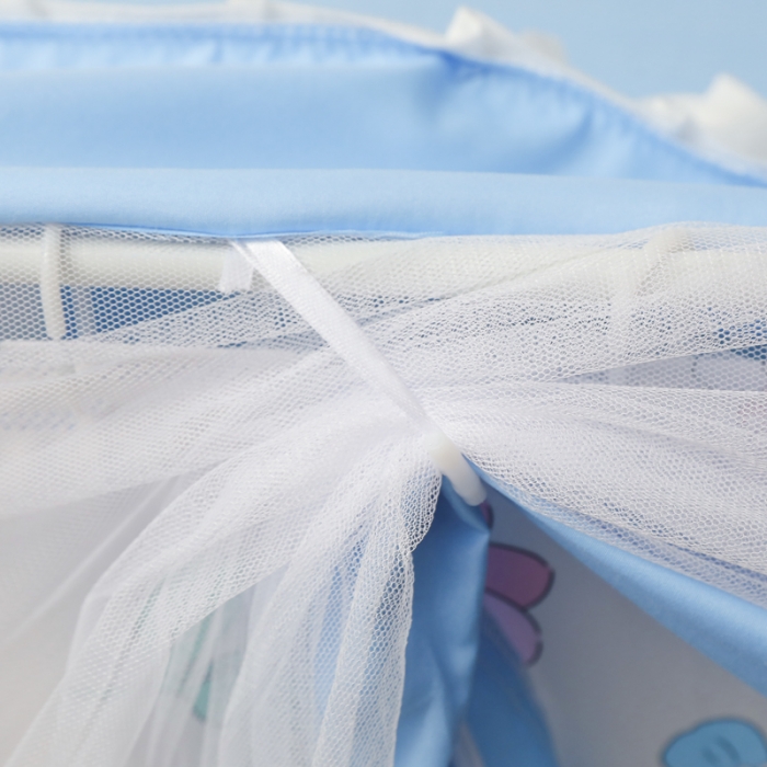 91家纺网 家纺一手货源 找家纺 迷仙巢 2023新款99％加厚遮光布涂银强遮光三开门学生蚊帐 萌萌兔