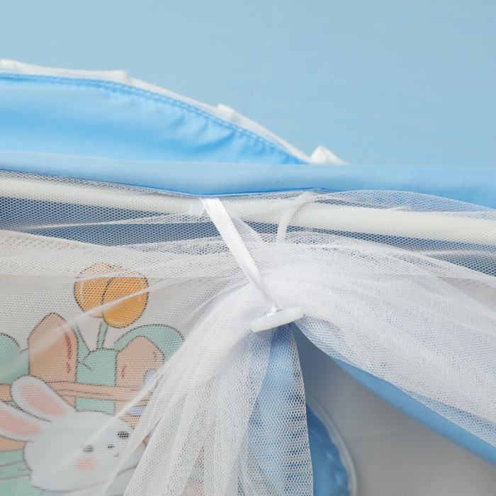 91家纺网 家纺一手货源 找家纺 迷仙巢 2023新款99％加厚遮光布涂银强遮光三开门学生蚊帐 兔兔乐园