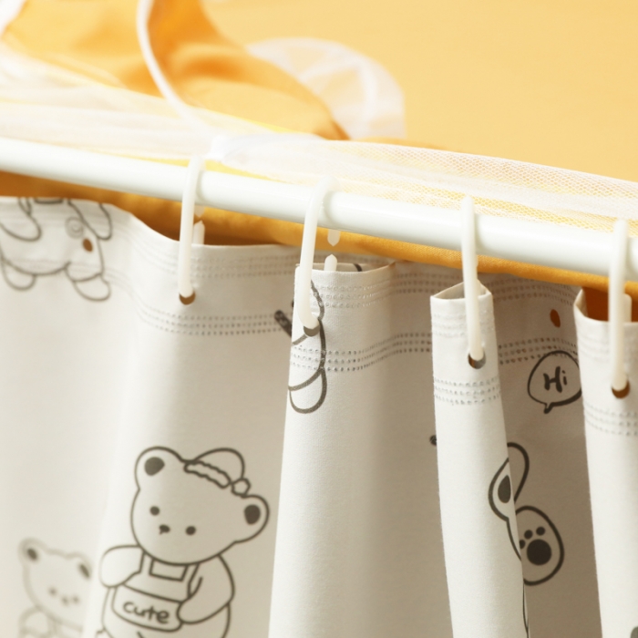 91家纺网 家纺一手货源 找家纺 迷仙巢 2023新款99％加厚遮光布涂银强遮光三开门学生蚊帐 玩具熊