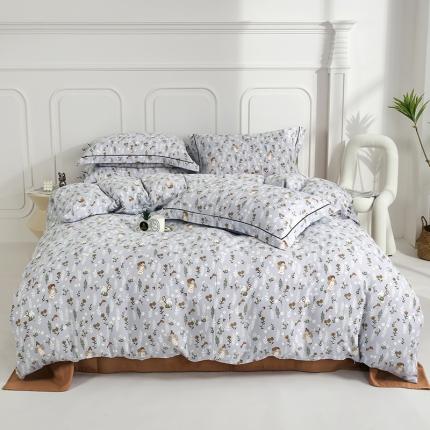 91家纺网 家纺一手货源 找家纺 （总）爱思佳 2024新款A类母婴全棉双层纱印花四件套