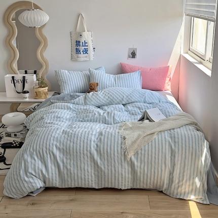 91家纺网 家纺一手货源 找家纺 （总）绫韵 2023秋冬季新品提花条纹全棉色织水洗棉系列1