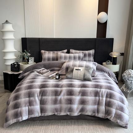 91家纺网 家纺一手货源 找家纺 （汇总）宜代光年 2023新款A版渐变色兔毛绒B版牛奶绒兔兔绒四件套